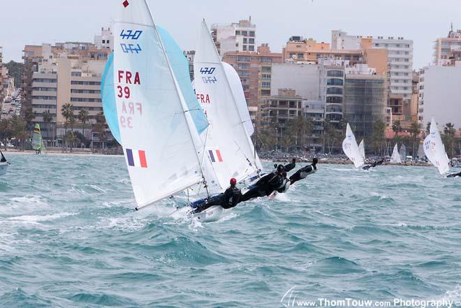 Practice Race: 470 Class action - 44th Trofeo Princesa Sofia Mapfre © Thom Touw http://www.thomtouw.com